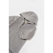Salopeta Elefant cu maneca lunga si gluga din 80%bumbac organic si 20% poliester - Gri, BabyCosy (Marime: 6-9 luni) JEMBC-CSYK6046-6