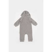 Salopeta Elefant cu maneca lunga si gluga din 80%bumbac organic si 20% poliester - Gri, BabyCosy (Marime: 6-9 luni) JEMBC-CSYK6046-6