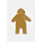 Salopeta Elefant cu maneca lunga si gluga din 80%bumbac organic si 20% poliester - Mustar, BabyCosy (Marime: 6-9 luni) JEMBC-CSYK6045-6