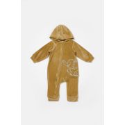 Salopeta Elefant cu maneca lunga si gluga din 80%bumbac organic si 20% poliester - Mustar, BabyCosy (Marime: 6-9 luni) JEMBC-CSYK6045-6
