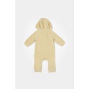 Salopeta Elefant cu maneca lunga si gluga din 80%bumbac organic si 20% poliester - Stone, BabyCosy (Marime: 12-18 Luni) JEMBC-CSYK6042-12