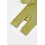 Salopeta Elefant cu maneca lunga si gluga din 80%bumbac organic si 20% poliester - Verde, BabyCosy (Marime: 9-12 luni) JEMBC-CSYK6043-9
