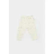 Set 2 pantalonasi Printed, BabyCosy, 50% modal+50% bumbac, Ecru/Lavanda (Marime: 18-24 Luni) JEMCSYM11617-18