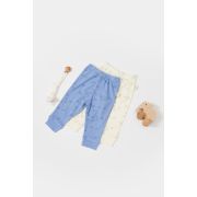 Set 2 pantalonasi Printed, BabyCosy, 50% modal+50% bumbac, Ecru/Lavanda (Marime: 3-6 Luni) JEMCSYM11617-3