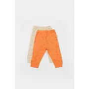 Set 2 pantalonasi Printed, BabyCosy, 50% modal+50% bumbac, Stone/Apricot (Marime: 12-18 Luni) JEMCSYM11619-12
