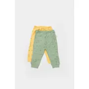 Set 2 pantalonasi Printed, BabyCosy, 50% modal+50% bumbac, Verde/Lamaie (Marime: 3-6 Luni) JEMCSYM11618-3