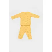 Set 3 piese:bluza, pantaloni si caciulita Printed, BabyCosy, 50% modal+50% bumbac, Lamaie (Marime: 3-6 Luni) JEMBC-CSYM25502-3