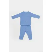 Set 3 piese:bluza, pantaloni si caciulita Printed, BabyCosy, 50% modal+50% bumbac, Lavanda (Marime: 3-6 Luni) JEMBC-CSYM25501-3