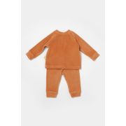 Set bluzita si pantaloni Elefant, 80%bumbac organic si 20% poliester - Caramiziu, BabyCosy (Marime: 9-12 luni) JEMBC-CSYK6049-9