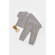 Set bluzita si pantaloni Elefant, 80%bumbac organic si 20% poliester - Gri, BabyCosy (Marime: 6-9 luni) JEMBC-CSYK6051-6