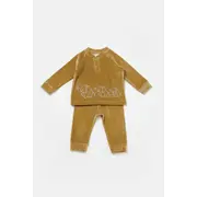 Set bluzita si pantaloni Elefant, 80%bumbac organic si 20% poliester - Mustar, BabyCosy (Marime: 6-9 luni) JEMBC-CSYK6050-6