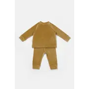 Set bluzita si pantaloni Elefant, 80%bumbac organic si 20% poliester - Mustar, BabyCosy (Marime: 6-9 luni) JEMBC-CSYK6050-6