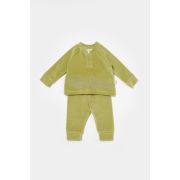 Set bluzita si pantaloni Elefant, 80%bumbac organic si 20% poliester - Verde, BabyCosy (Marime: 12-18 Luni) JEMBC-CSYK6048-12