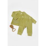 Set bluzita si pantaloni Elefant, 80%bumbac organic si 20% poliester - Verde, BabyCosy (Marime: 3-6 Luni) JEMBC-CSYK6048-3