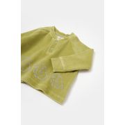 Set bluzita si pantaloni Elefant, 80%bumbac organic si 20% poliester - Verde, BabyCosy (Marime: 3-6 Luni) JEMBC-CSYK6048-3