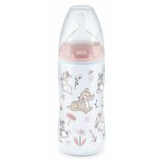 Biberon Nuk First Choice PP 300 ml, Control Temperatura, Tetina Silicon M, 6-18 luni, Disney Bambi ERFMAR-N8696