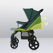 Lionelo - Carucior sport Annet Plus, De la nastere, Cu accesorii si capotina XXL reglabila, 0 - 22 Kg, Conform cu standardele europene de securitate EN1888-1 si EN1888-2, Verde BYNLO-ANNET_PLUS_GREEN_FOREST
