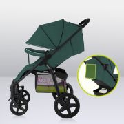 Lionelo - Carucior sport Annet Plus, De la nastere, Cu accesorii si capotina XXL reglabila, 0 - 22 Kg, Conform cu standardele europene de securitate EN1888-1 si EN1888-2, Verde BYNLO-ANNET_PLUS_GREEN_FOREST