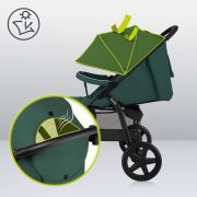 Lionelo - Carucior sport Annet Plus, De la nastere, Cu accesorii si capotina XXL reglabila, 0 - 22 Kg, Conform cu standardele europene de securitate EN1888-1 si EN1888-2, Verde BYNLO-ANNET_PLUS_GREEN_FOREST