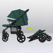 Lionelo - Carucior sport Annet Plus, De la nastere, Cu accesorii si capotina XXL reglabila, 0 - 22 Kg, Conform cu standardele europene de securitate EN1888-1 si EN1888-2, Verde BYNLO-ANNET_PLUS_GREEN_FOREST