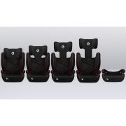 Lionelo - Scaun auto, Hugo i-Size, Universal, Orientare in directia sensului de mers, Reglabil, Conform standardului de securitate R129, 100-150 cm, 4-12 ani, Rosu BYNLO-HUGO_I-SIZE_SPORTY_BLACK_RED