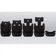 Lionelo - Scaun auto, Hugo i-Size, Universal, Orientare in directia sensului de mers, Reglabil, Conform standardului de securitate R129, 100-150 cm, 4-12 ani, Rosu BYNLO-HUGO_I-SIZE_SPORTY_BLACK_RED