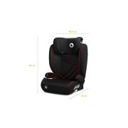 Lionelo - Scaun auto, Hugo i-Size, Universal, Orientare in directia sensului de mers, Reglabil, Conform standardului de securitate R129, 100-150 cm, 4-12 ani, Rosu BYNLO-HUGO_I-SIZE_SPORTY_BLACK_RED
