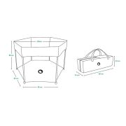 Lionelo - Tarc de joaca Roel, Pliere ultra-compacta, Conform cu standardul europeane de securitate EN12227, Multicolor BYNLO-ROEL_GREY_MULTICOLOR