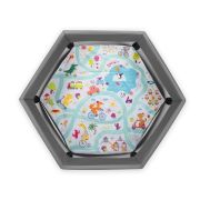 Lionelo - Tarc de joaca Roel, Pliere ultra-compacta, Conform cu standardul europeane de securitate EN12227, Multicolor BYNLO-ROEL_GREY_MULTICOLOR