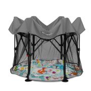 Lionelo - Tarc de joaca Roel, Pliere ultra-compacta, Conform cu standardul europeane de securitate EN12227, Multicolor BYNLO-ROEL_GREY_MULTICOLOR