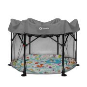 Lionelo - Tarc de joaca Roel, Pliere ultra-compacta, Conform cu standardul europeane de securitate EN12227, Multicolor BYNLO-ROEL_GREY_MULTICOLOR