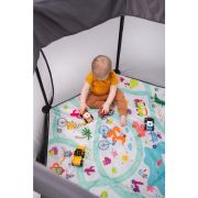 Lionelo - Tarc de joaca Roel, Pliere ultra-compacta, Conform cu standardul europeane de securitate EN12227, Multicolor BYNLO-ROEL_GREY_MULTICOLOR