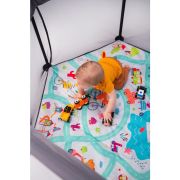 Lionelo - Tarc de joaca Roel, Pliere ultra-compacta, Conform cu standardul europeane de securitate EN12227, Multicolor BYNLO-ROEL_GREY_MULTICOLOR