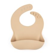 Petite&Mars - Baveta moale Take&Match, Reglabil, Cu buzunar colector, Silicon, Fara BPA, 6 luni+, Bej BYN706818