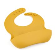 Petite&Mars - Baveta moale Take&Match, Reglabil, Cu buzunar colector, Silicon, Fara BPA, 6 luni+, Galben BYN706819