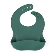 Petite&Mars - Baveta moale Take&Match, Reglabil, Cu buzunar colector, Silicon, Fara BPA, 6 luni+, Verde BYN706817