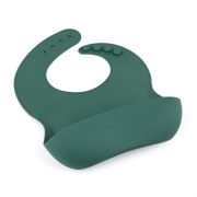 Petite&Mars - Baveta moale Take&Match, Reglabil, Cu buzunar colector, Silicon, Fara BPA, 6 luni+, Verde BYN706817