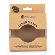 Petite&Mars - Bol Take&Match, Cu ventuza, Silicon, Fara BPA, 450 ml, 6 luni+, Bej BYN718818