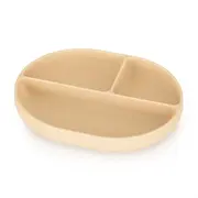 Petite&Mars - Farfurie compartimentata Take&Match, Ovala, Cu ventuza si 3 compartimente, Silicon, Fara BPA, 630 ml, 6 luni+, Bej BYN717818