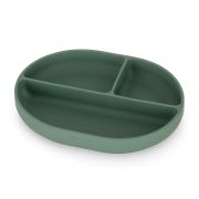 Petite&Mars - Farfurie compartimentata Take&Match, Ovala, Cu ventuza si 3 compartimente, Silicon, Fara BPA, 630 ml, 6 luni+, Verde BYN717817