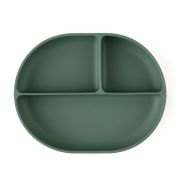 Petite&Mars - Farfurie compartimentata Take&Match, Ovala, Cu ventuza si 3 compartimente, Silicon, Fara BPA, 630 ml, 6 luni+, Verde BYN717817