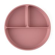Petite&Mars - Farfurie compartimentata Take&Match, Rotunda, Cu ventuza si 3 compartimente, Silicon, Fara BPA, 500 ml, 6 luni+, Roz BYN715820