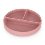 Petite&Mars - Farfurie compartimentata Take&Match, Rotunda, Cu ventuza si 3 compartimente, Silicon, Fara BPA, 500 ml, 6 luni+, Roz BYN715820