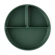 Petite&Mars - Farfurie compartimentata Take&Match, Rotunda, Cu ventuza si 3 compartimente, Silicon, Fara BPA, 500 ml, 6 luni+, Verde BYN715817