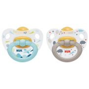 Suzeta Nuk Happy Kids Latex M1, 0-6 luni, Set 2 Bucati, Bleu ERFMAR-N5281