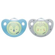 Suzeta Nuk Night-Day Silicon M2, 6-18 luni, Set 2 Bucati, Bleu ERFMAR-N5335