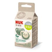 Suzeta Nuk for Nature Silicon M3, 18-36 luni, Set 2 Bucati, Verde ERFMAR-N9617