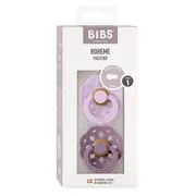 Bibs - set 2 suzete boheme latex, tetina rotunda, 0 luni +-mauve/violet sky bbb230134