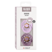Bibs - set 2 suzete boheme latex, tetina rotunda, 6 luni +-mauve/violet sky bbb240134