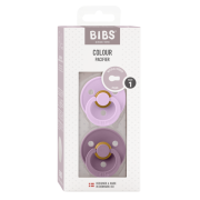 Bibs - set 2 suzete colour latex, tetina rotunda, 0 luni +-mauve/violet sky bbb110430